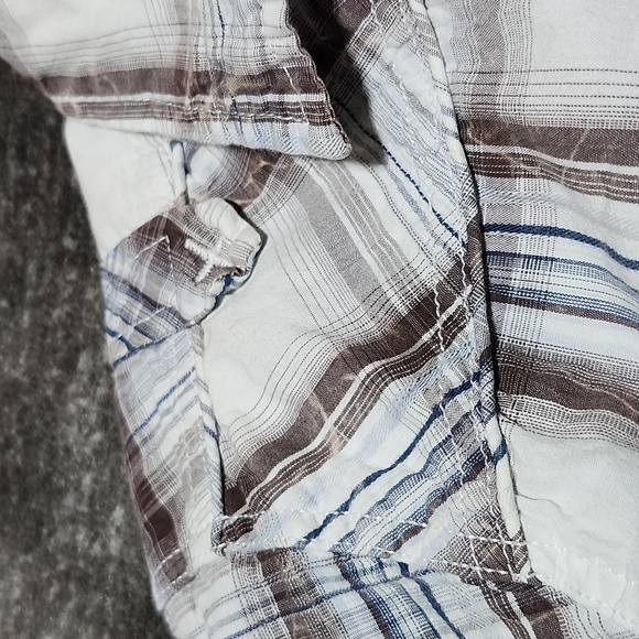 BKE PLAID ACID-WASH PEARL SNAP-BUTTON LONG-SLEEVED SHIRT SLIM-FIT MEDIUM - Picture 5 of 12